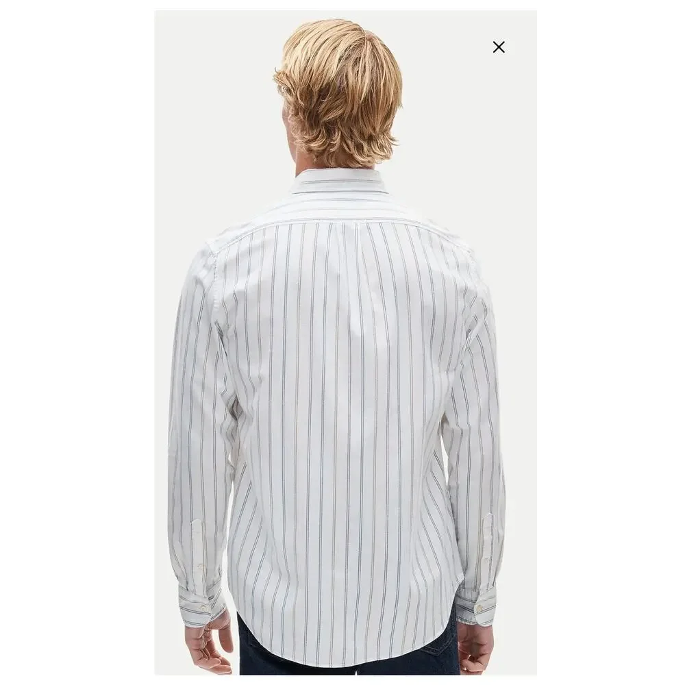 NWOT J. Crew Broken-In Organic Cotton Oxford Shirt Mark White Multi S